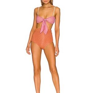 CHIO x Revolve Metallic Bikini Set – Orange & Pink (Size M)